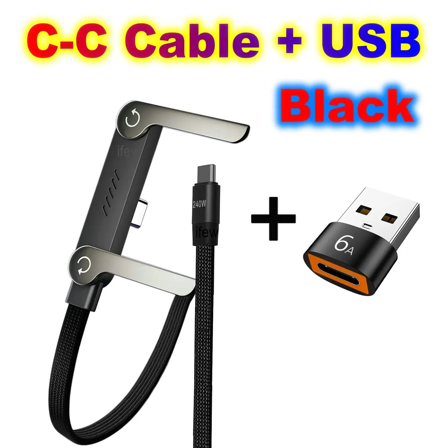 Quick Charge Flat Phone Charger Type C 240W Foldable Stand Fast Charging Kick Cable Stand Holder Cord for Iphone 17 16 Samsung