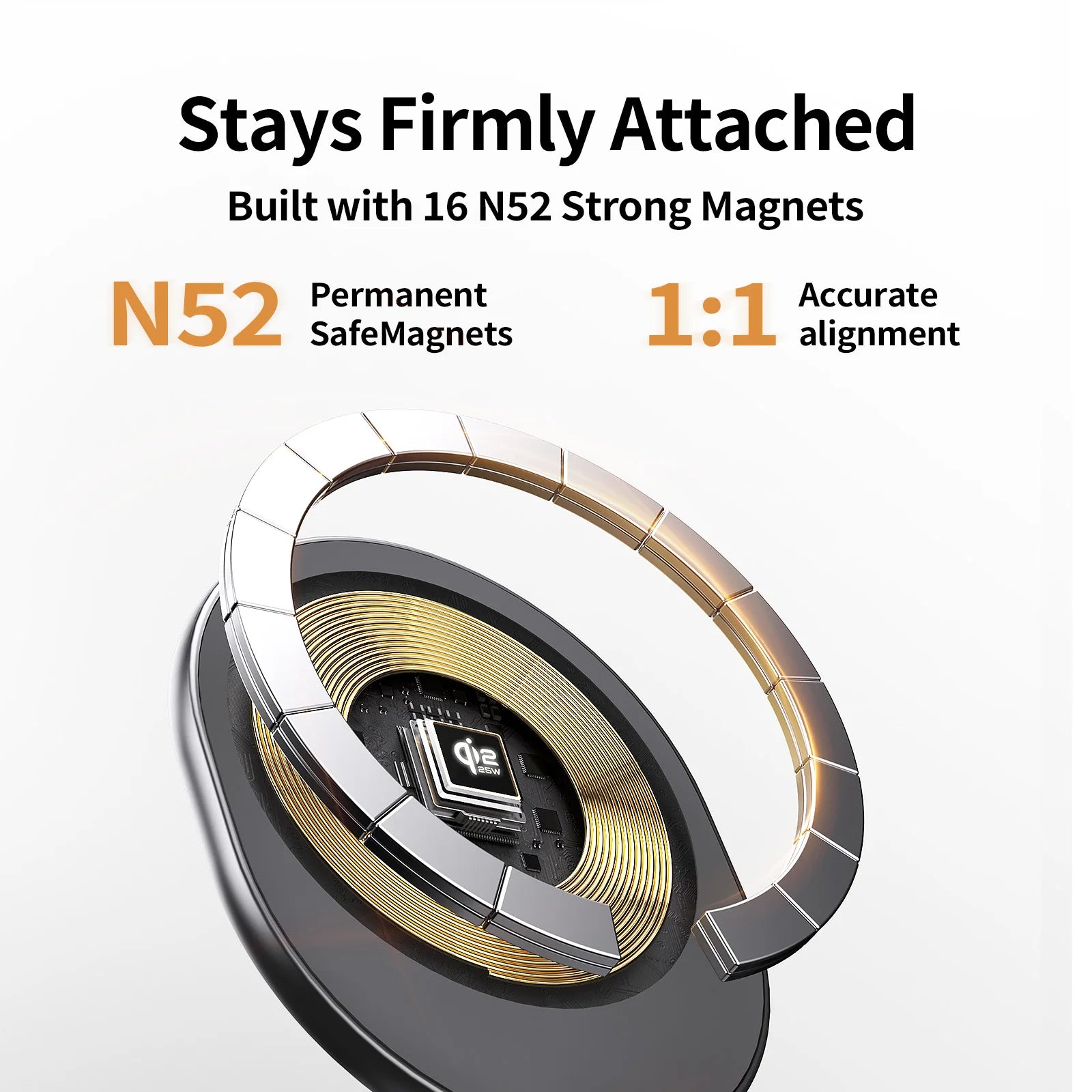 Qi2.2 25W Metal Wireless Charger - Portable Fast Charging Station with 360° Rotation for iPhone 17/16/15/14 Pro Max, Apple Watch, and AirPods